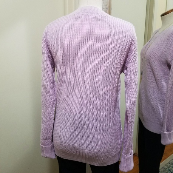 Shein Lilac Tunic Sweater Crew Neck Drop Shoulder - Picture 4 of 5